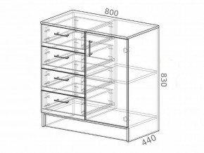 Комод К800-1Д ЛДСП белый в Миньяре - minyar.magazinmebel.ru | фото - изображение 2