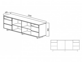 Комодино Moderno-2200 Ф6 в Миньяре - minyar.magazinmebel.ru | фото - изображение 4