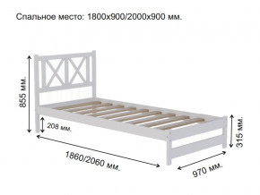 Кровать односпальная Аист-7 Классика белый 2000х900 мм в Миньяре - minyar.magazinmebel.ru | фото - изображение 2